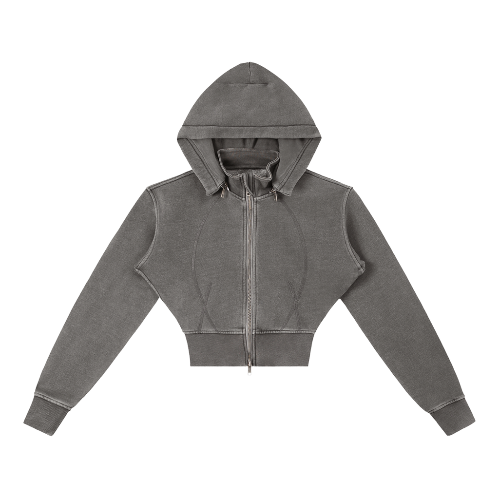 Truly tre Vintage Washed Cropped Fleece Hoodie