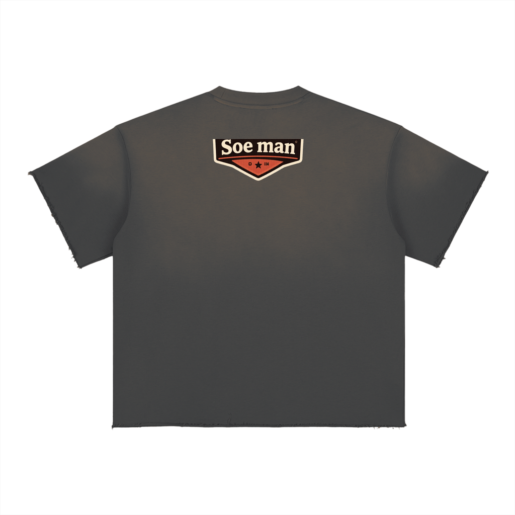 Soe man Sun Fade Raw Edge T-Shirt