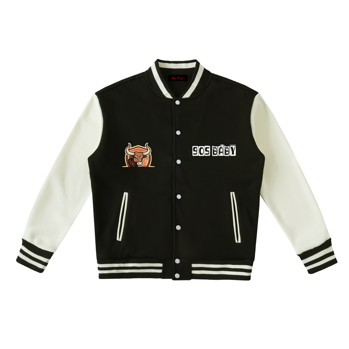 Dra day Two-Tone Fleeced Varsity Jacket
