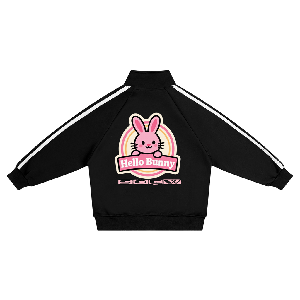 Skyii Hello Bunny Kids’ Contrast Tape Coach Jacket