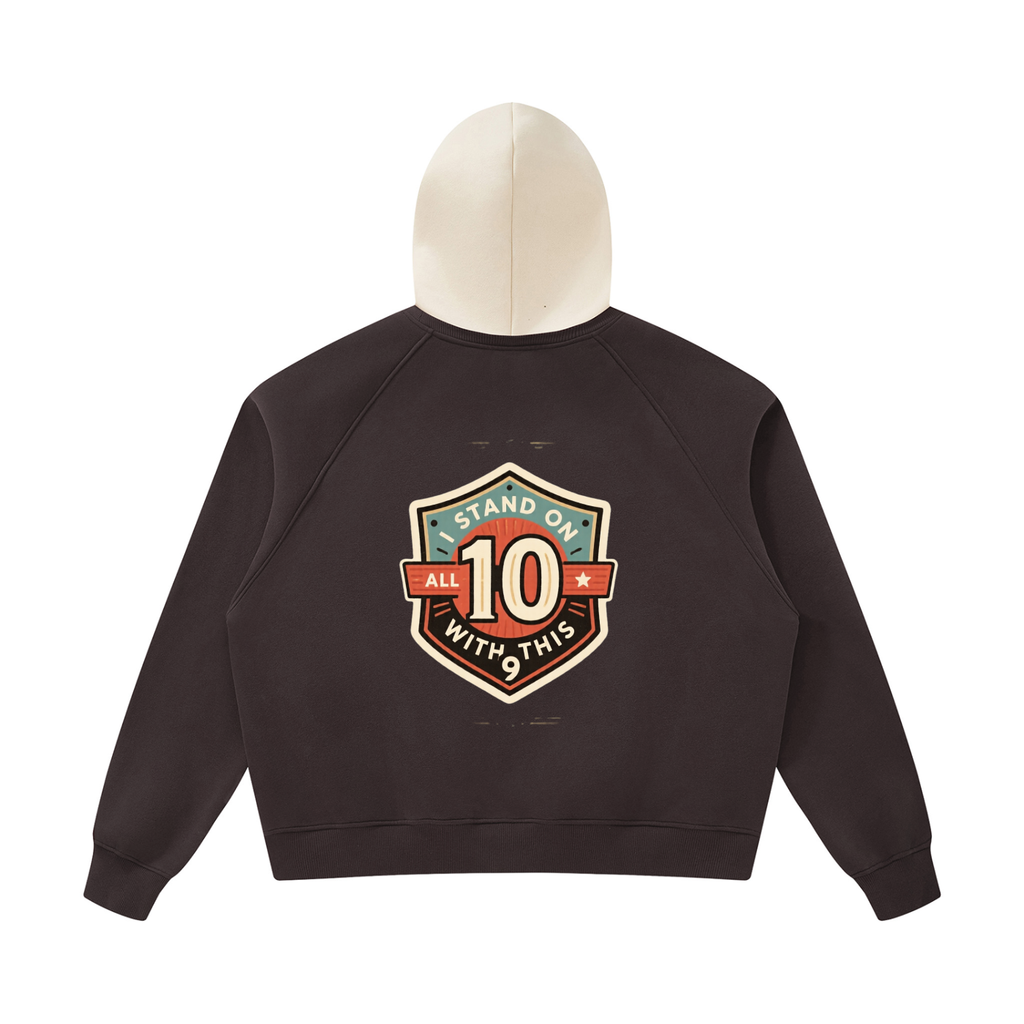 Stand on 10 with this 9 Unisex Fleece Raglan Color Block Hoodie