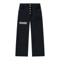 Soe Men's Vintage Wash Wide Leg Denim Jeans