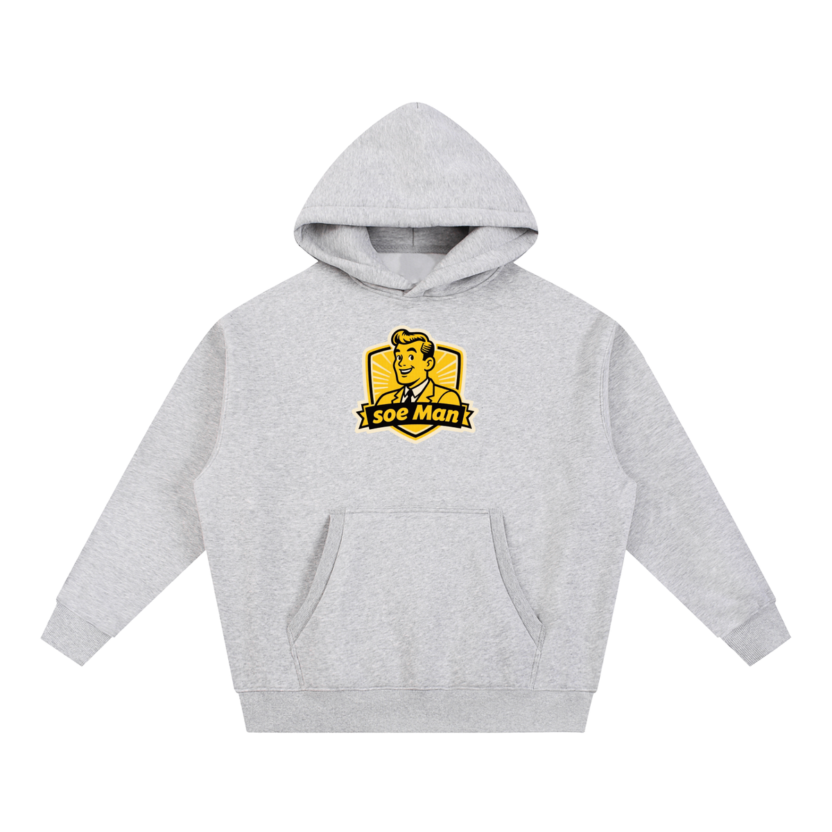 Soe man yella man Essential Oversized Boxy Fit Fleece Hoodie