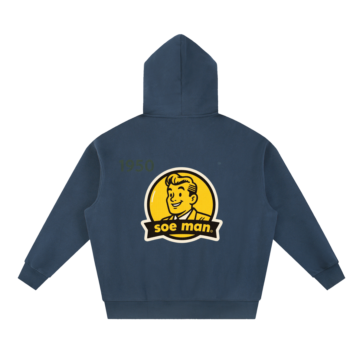 Soe man yella man Essential Oversized Boxy Fit Fleece Hoodie