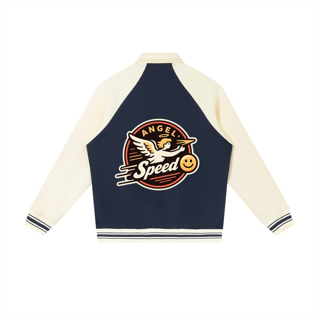 Angel speed  9/7/2026 <Raglan Sleeve Baseball Jacket