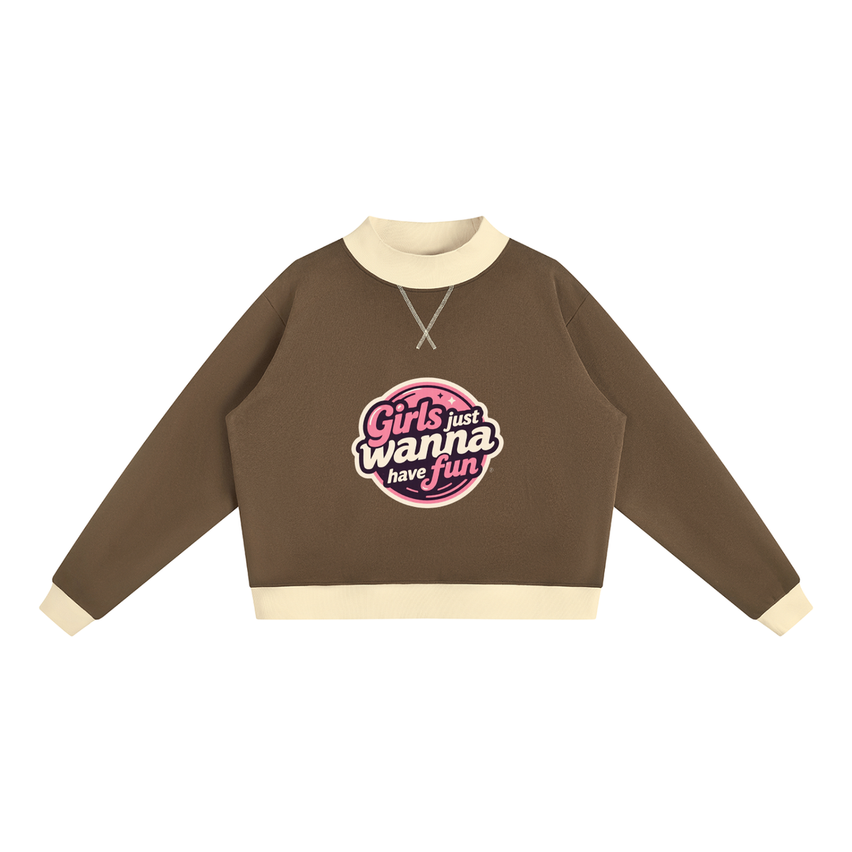 Gjwhf Women’s Mock Neck Crewneck Sweatshirt