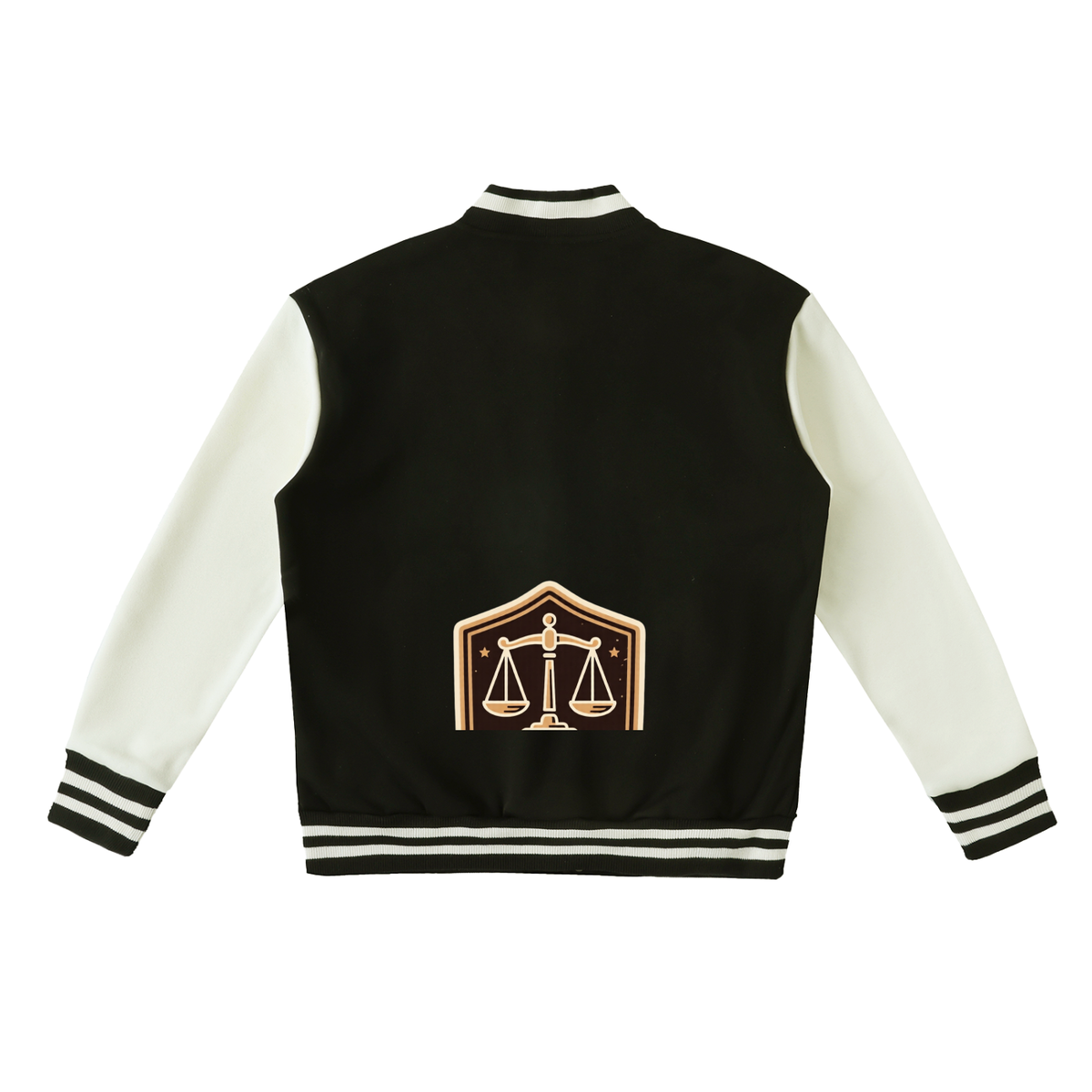 Justice Libra scale Two-Tone Fleeced Varsity Jacket
