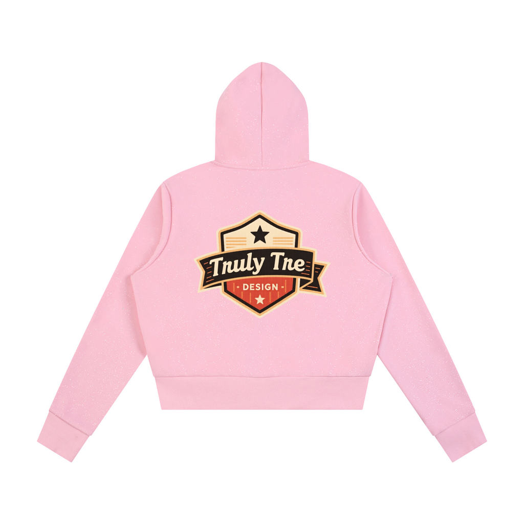 Truly tre Women's Sparkles Fleece Full Zip Hoodie
