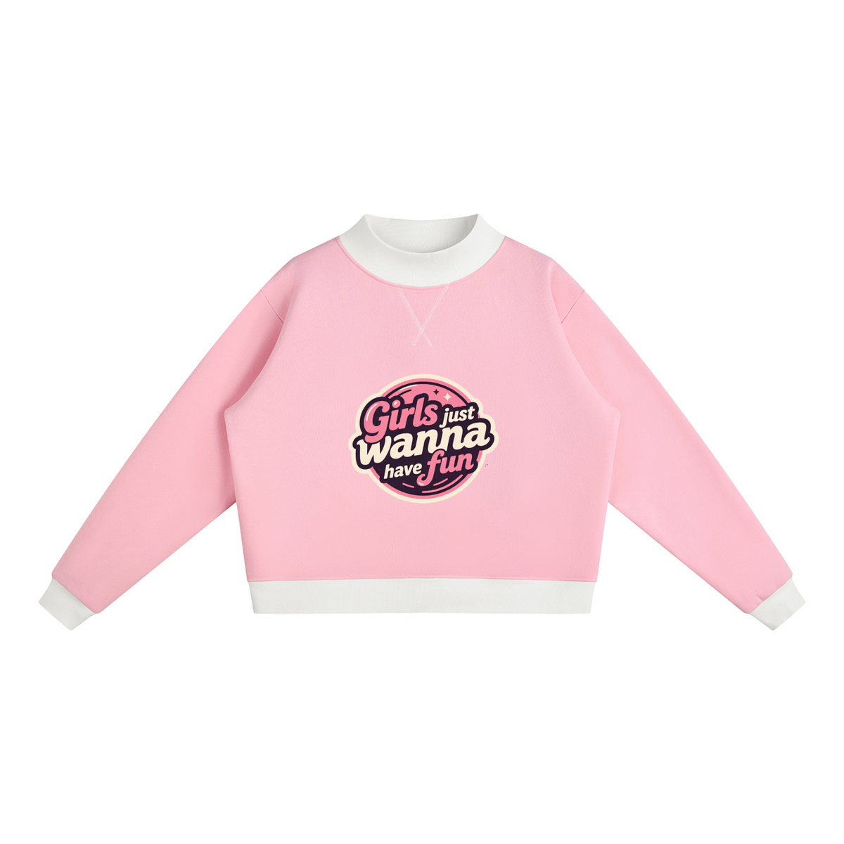 Gjwhf Women’s Mock Neck Crewneck Sweatshirt
