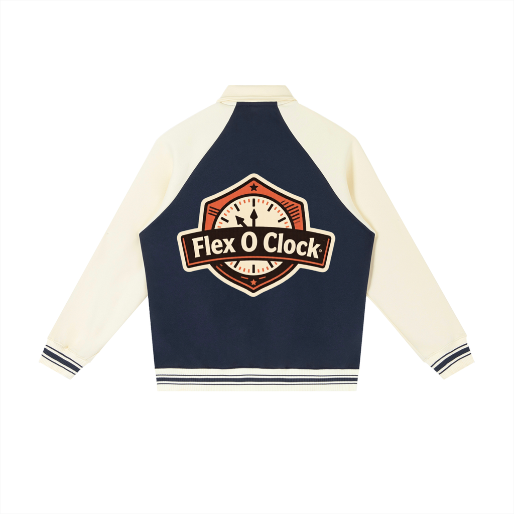 Flex o clock Contrast Raglan Sleeve Baseball Jacket