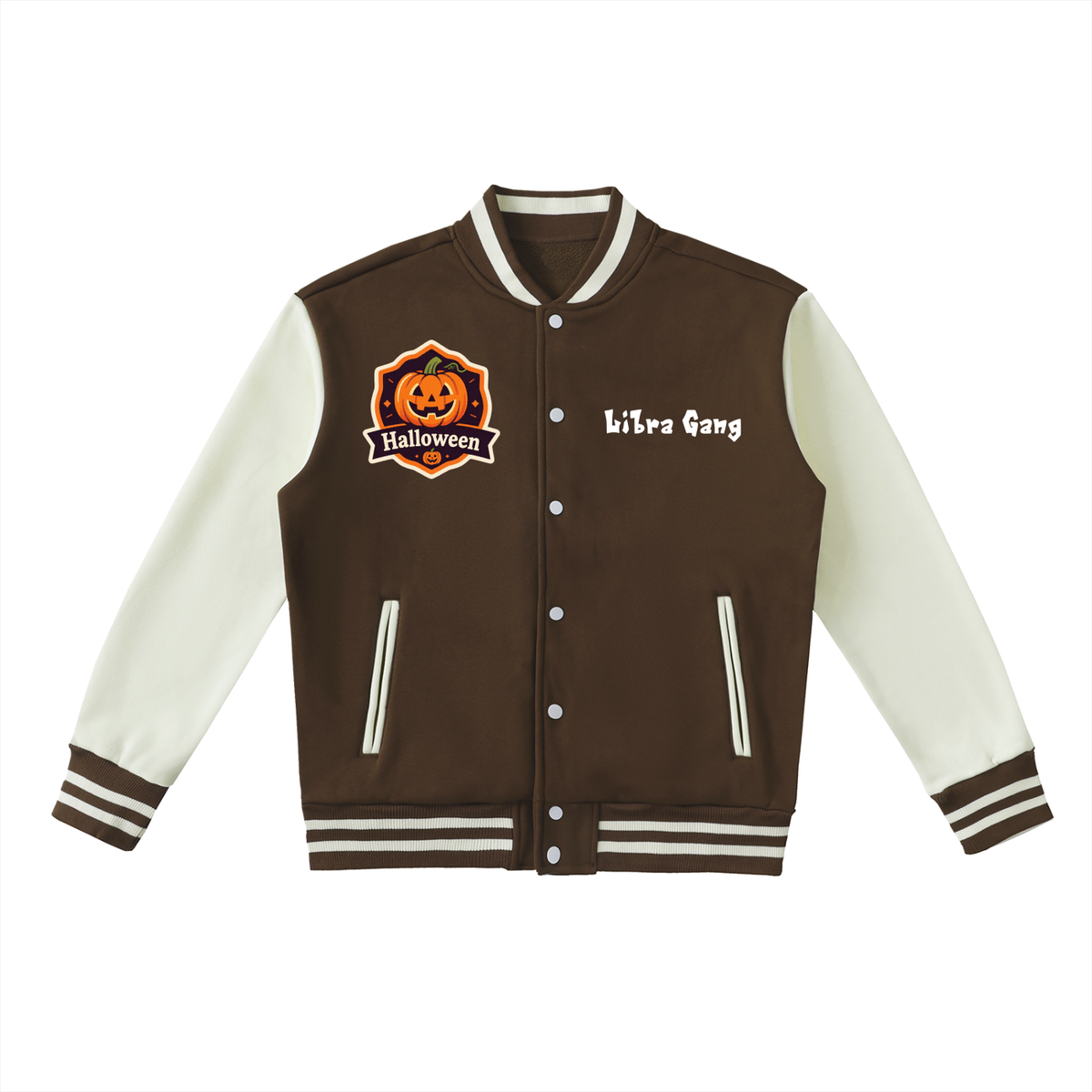 Libra Halloween edition Two-Tone Fleeced Varsity Jacket