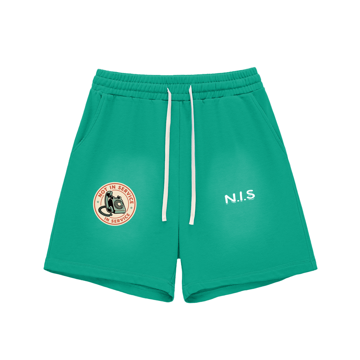 Men Not in Service Sun Fade Raw Edge Cotton Shorts