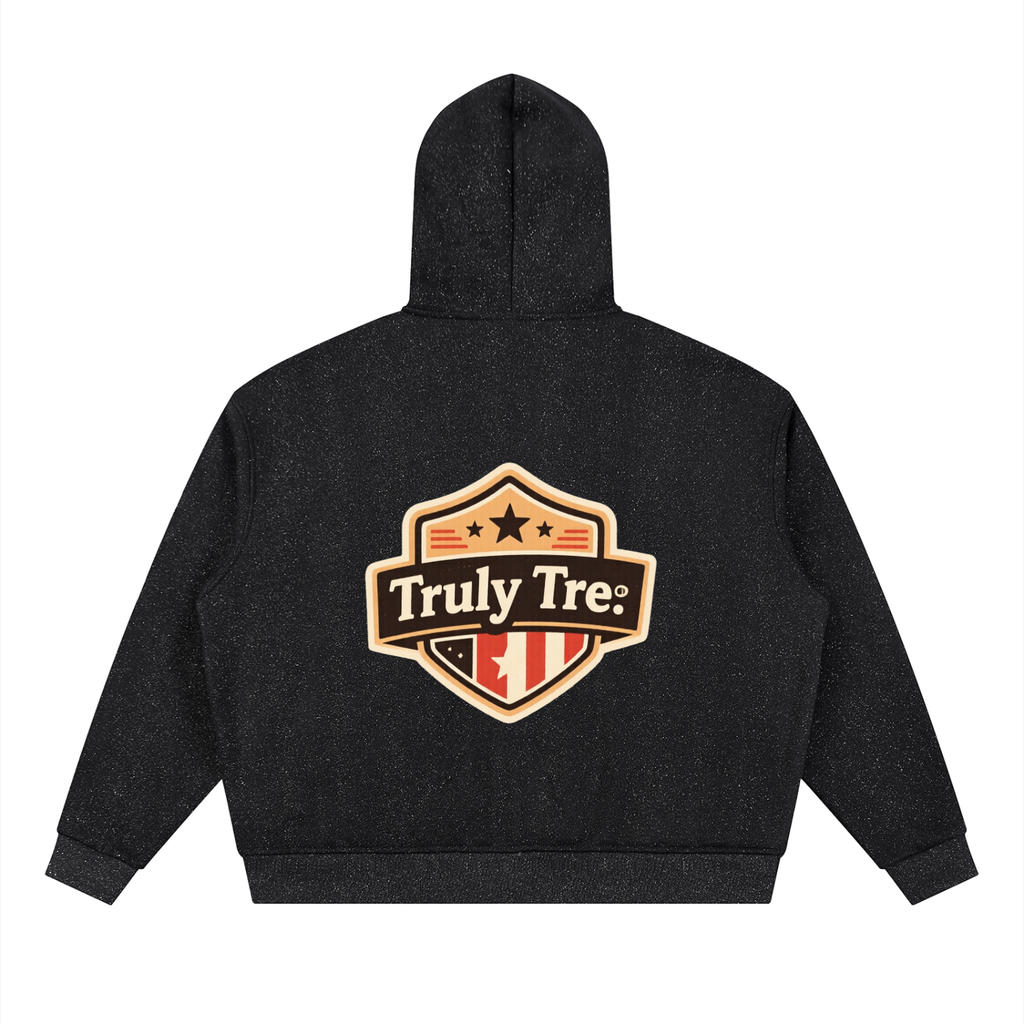 Truly Tre Unisex Sparkles Full Zip Boxy Hoodie