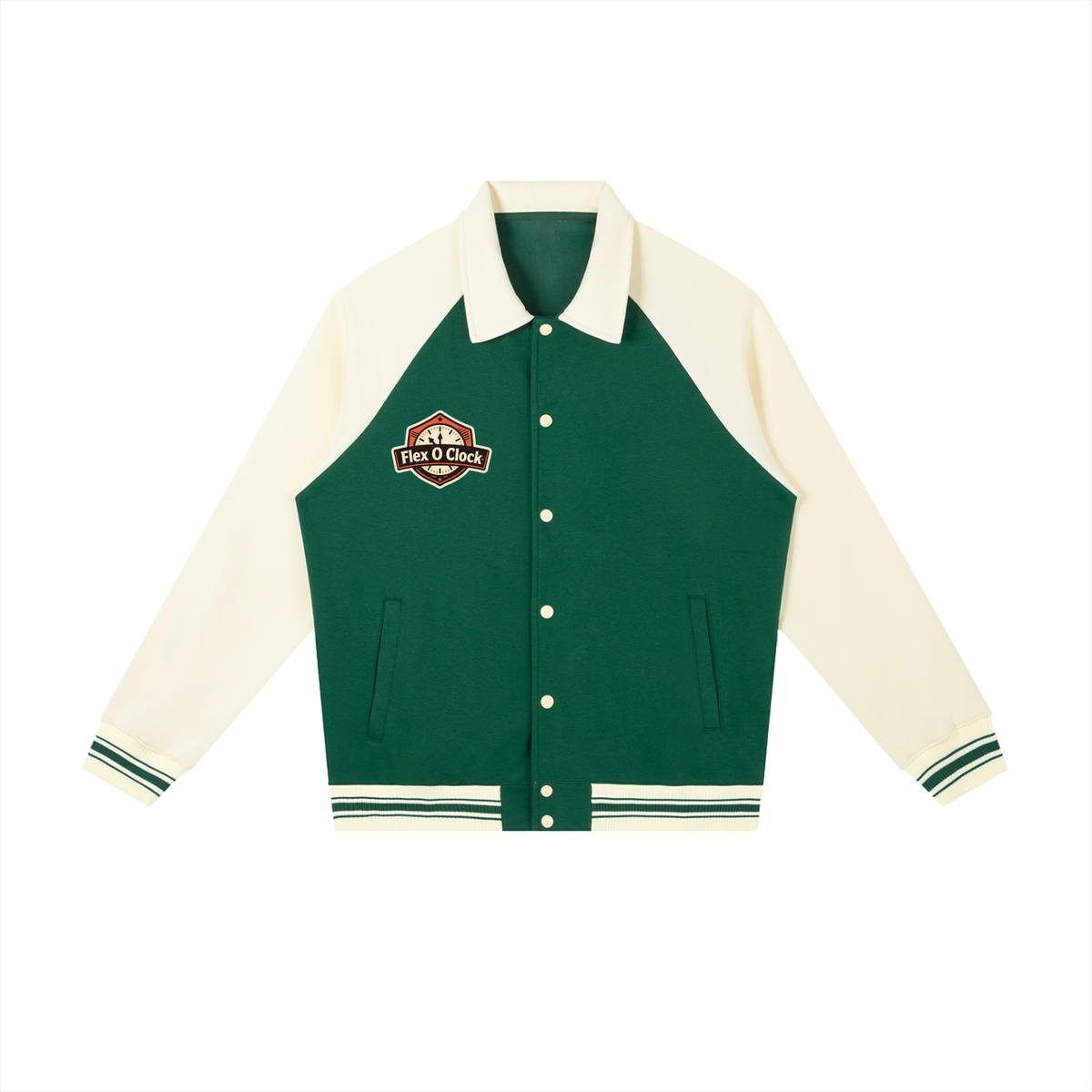 Flex o clock Contrast Raglan Sleeve Baseball Jacket