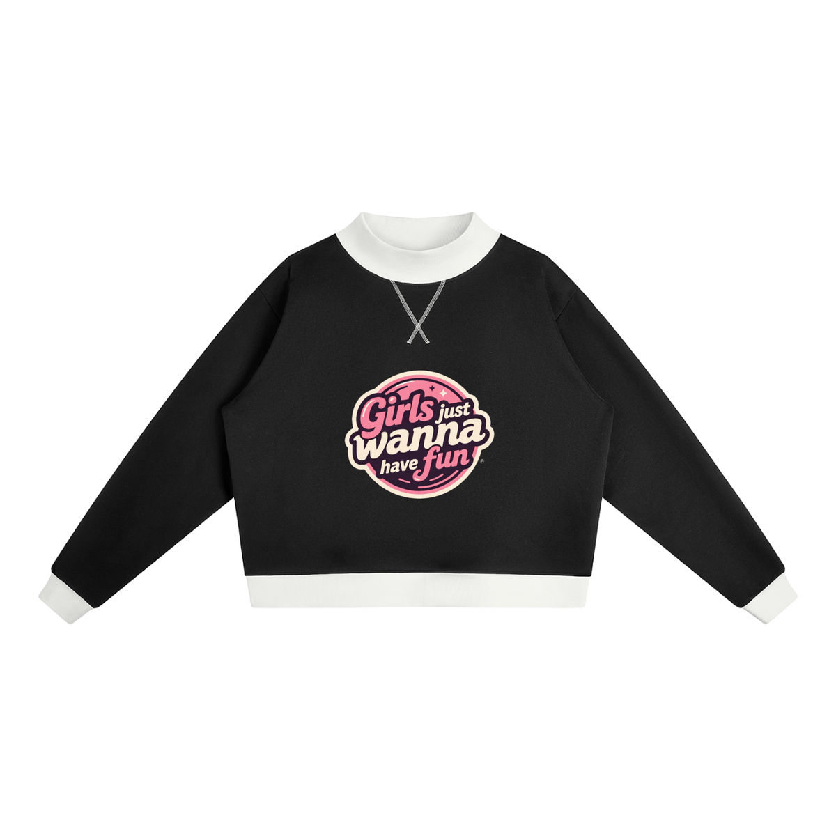 Gjwhf Women’s Mock Neck Crewneck Sweatshirt