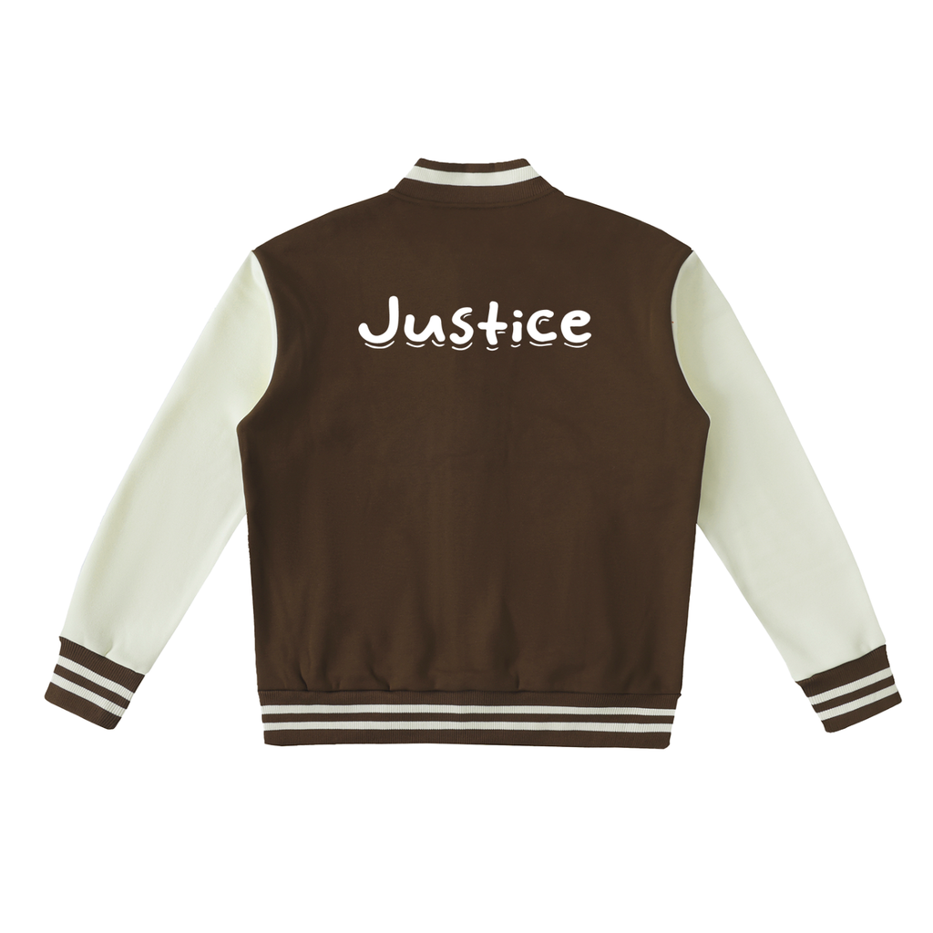 Justice Two-Tone Fleeced Varsity Jacket