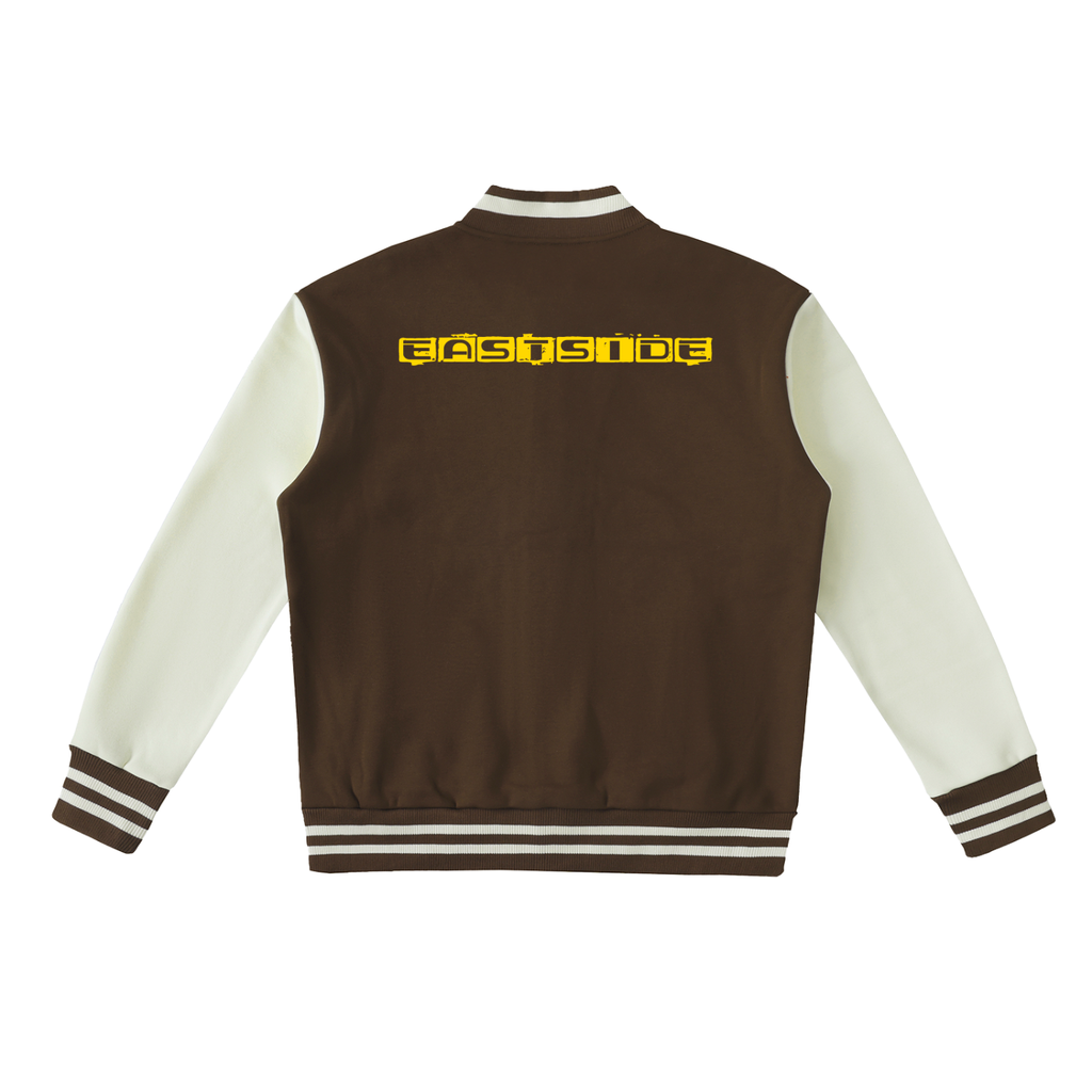 East side Two-Tone Fleeced Varsity Jacket