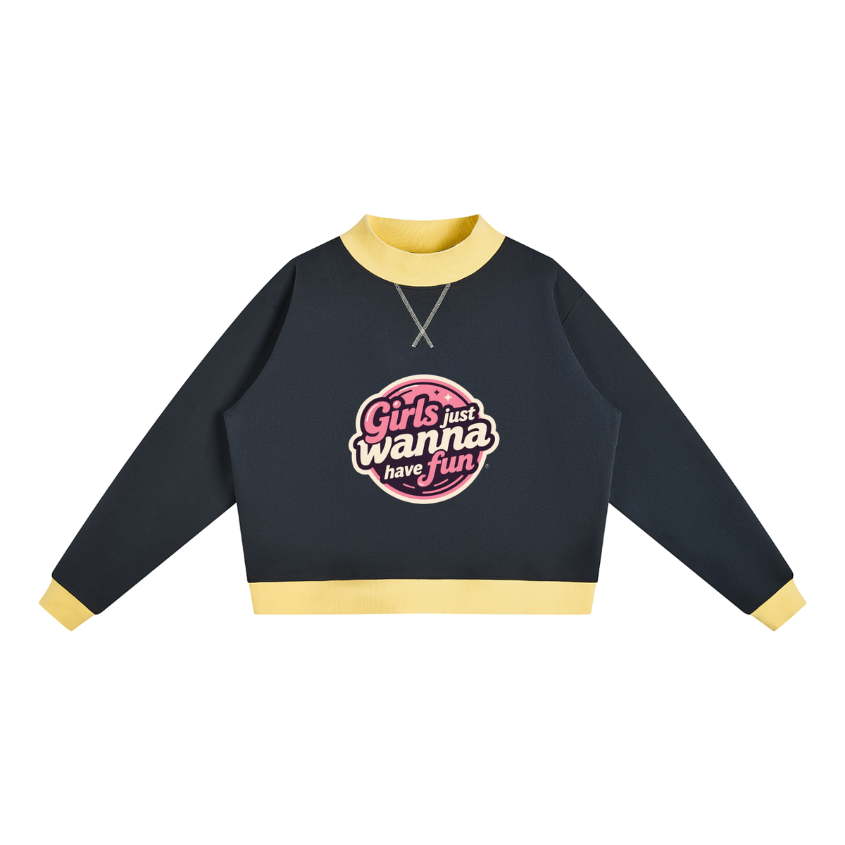 Gjwhf Women’s Mock Neck Crewneck Sweatshirt