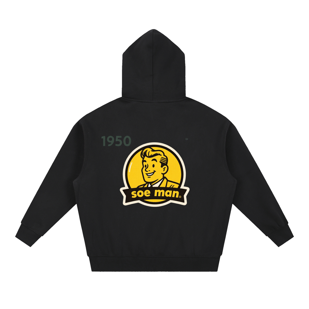 Soe man yella man Essential Oversized Boxy Fit Fleece Hoodie