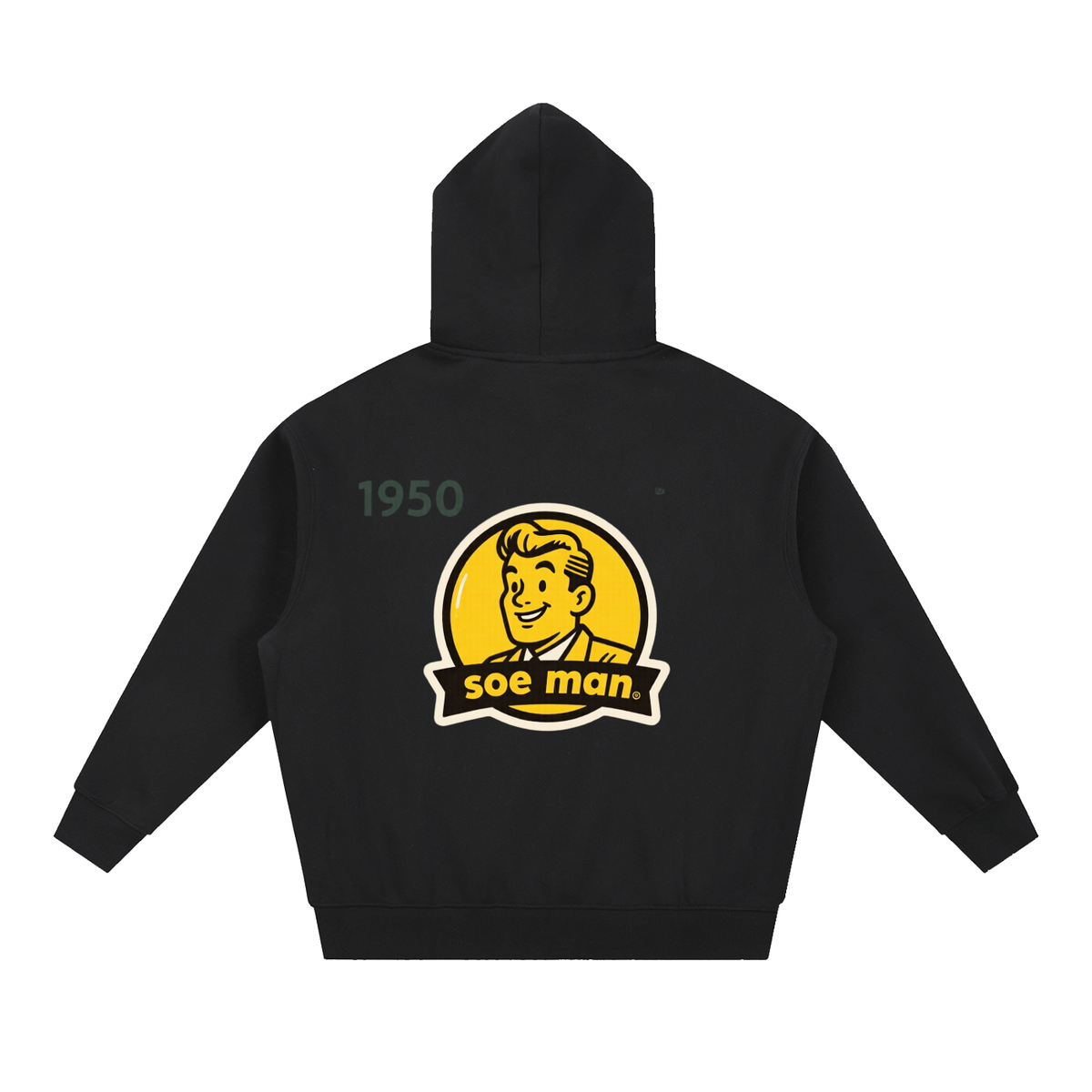 Soe man yella man Essential Oversized Boxy Fit Fleece Hoodie