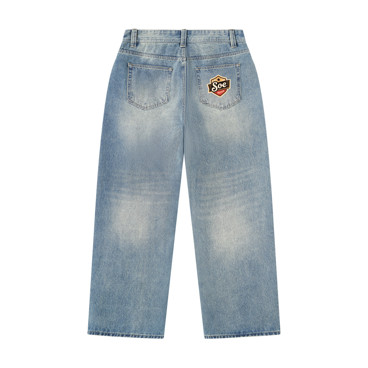 Soew Men’s Vintage Wash Denim Jeans