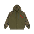 No fear Unisex Camo-Splice Raglan Zip Hoodie