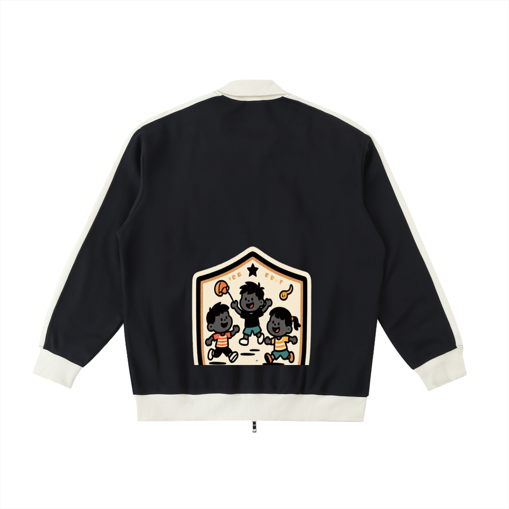 D9 Contrast Trim Stand Collar Jacket