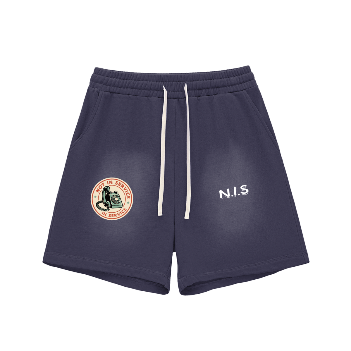 Men Not in Service Sun Fade Raw Edge Cotton Shorts