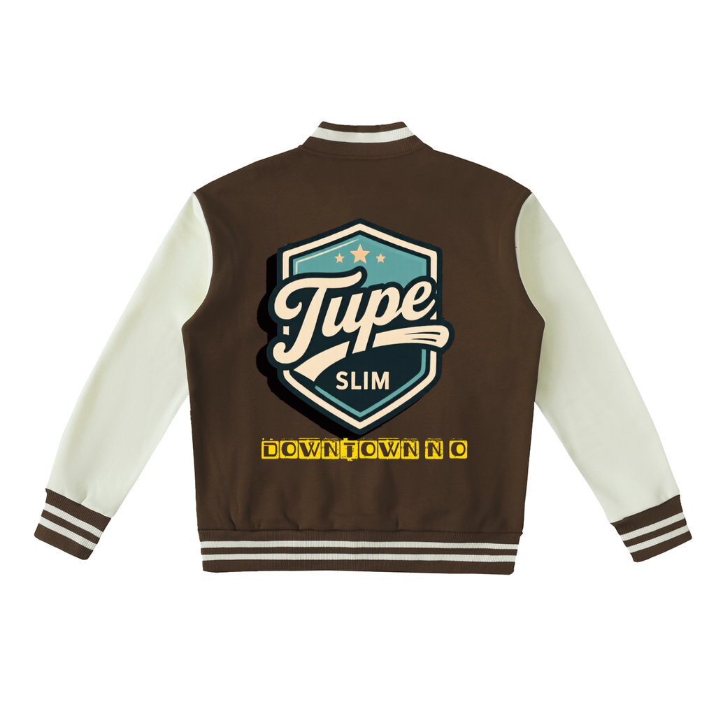 Tupe Slim Two-Tone Fleeced Varsity Jacket