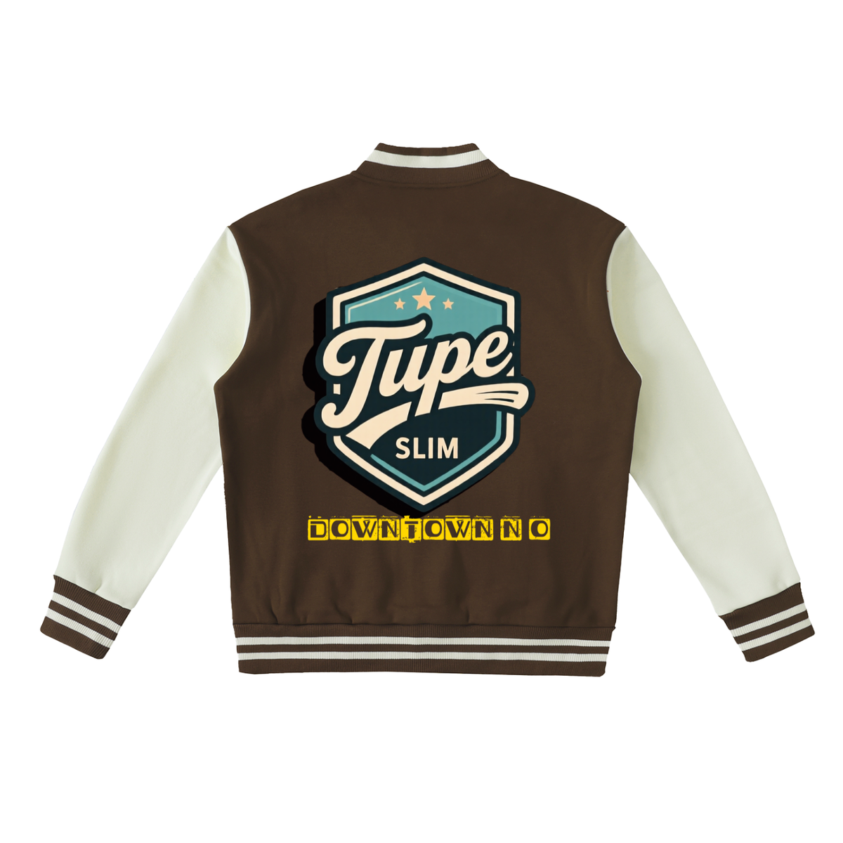 Tupe Slim Two-Tone Fleeced Varsity Jacket