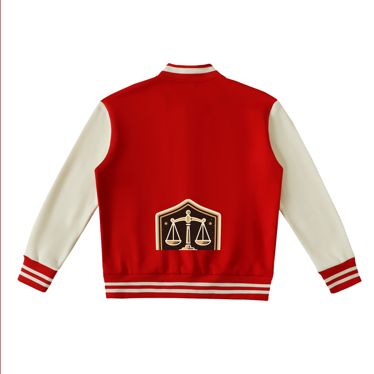 Justice Libra scale Two-Tone Fleeced Varsity Jacket