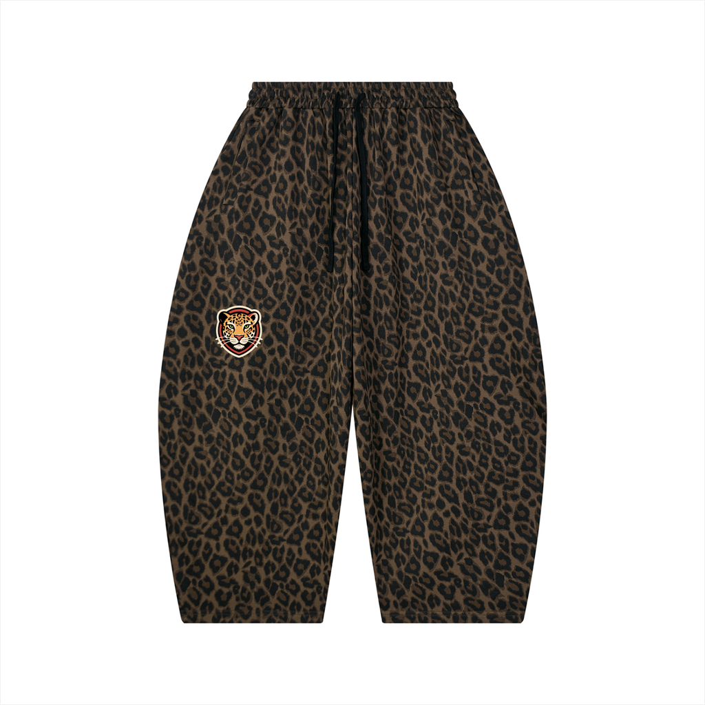 Leopard Unisex Leopard Barrel Leg Sweatpants