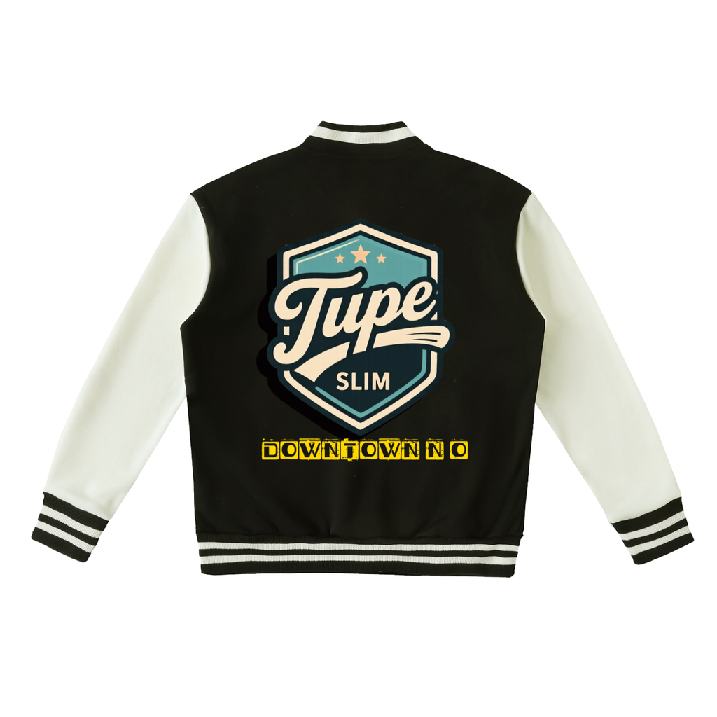 Tupe Slim Two-Tone Fleeced Varsity Jacket