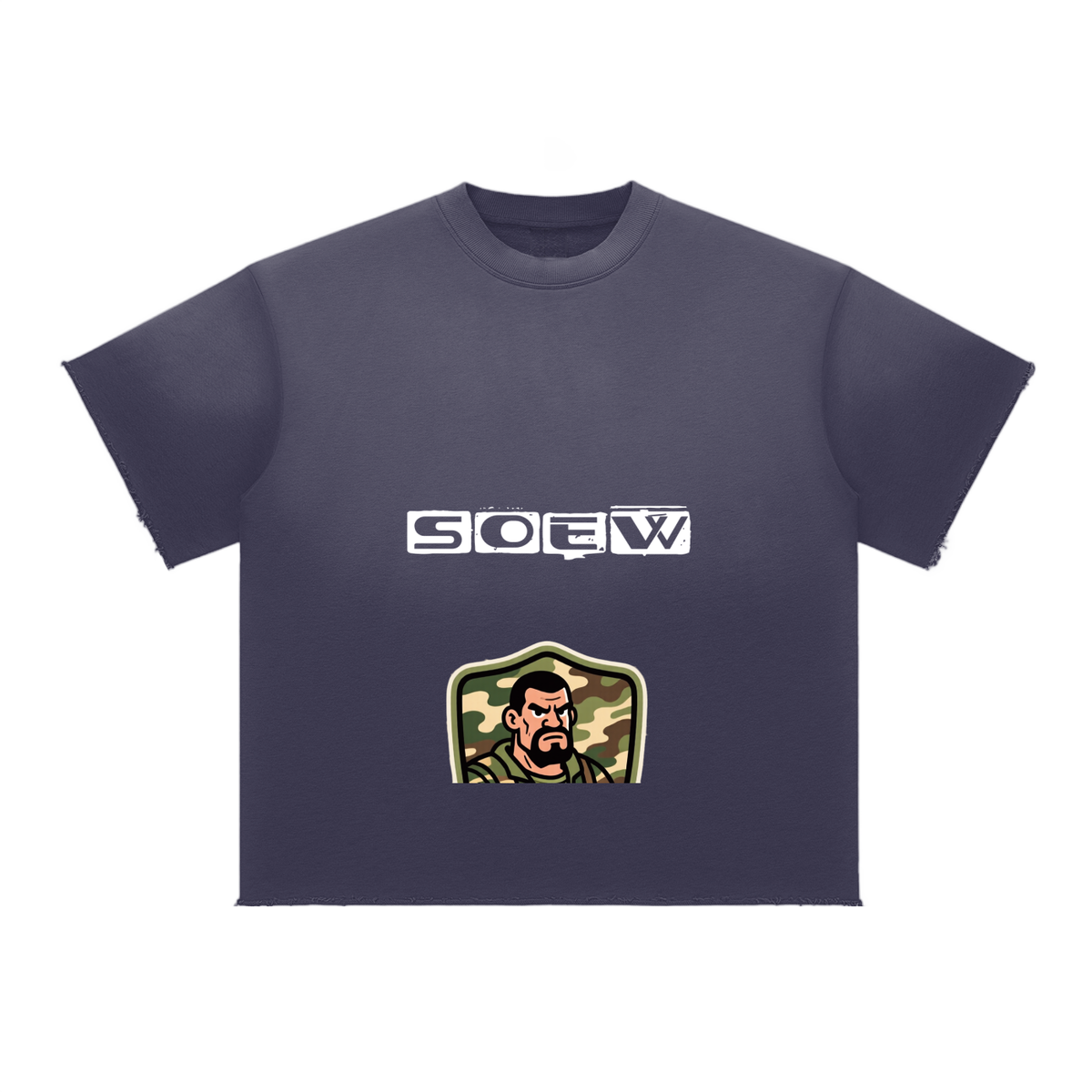 Soe man Sun Fade Raw Edge T-Shirt