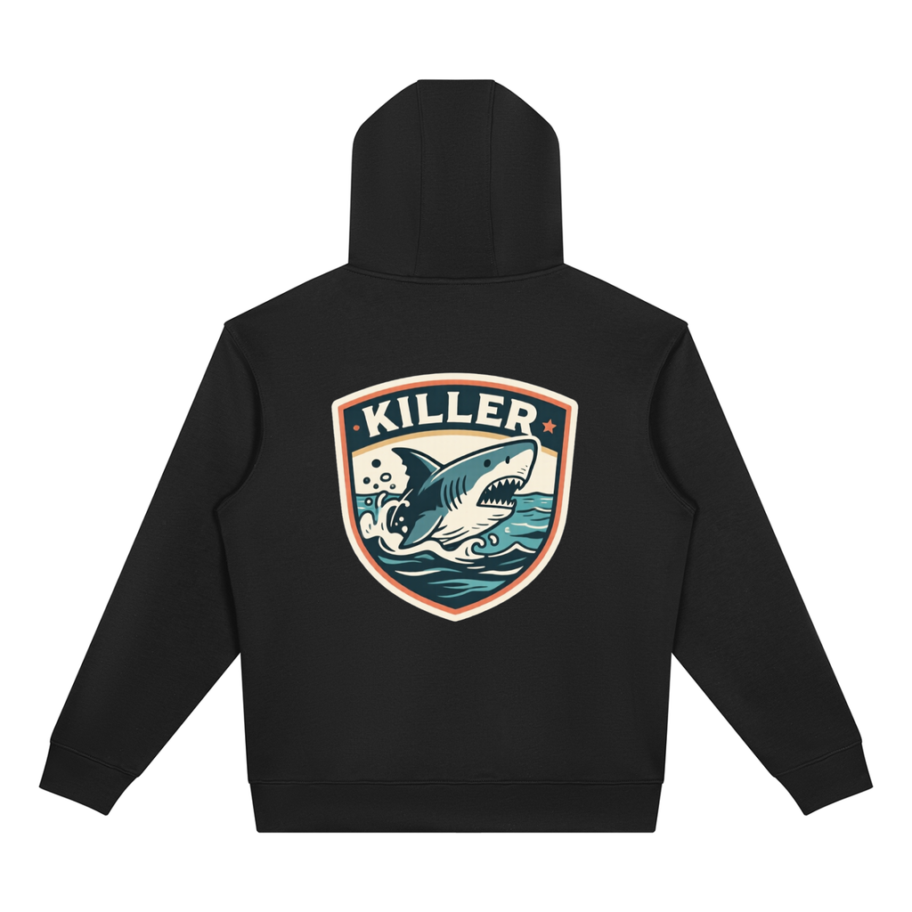 Killer shark Drop Shoulder Full Zip Hoodie