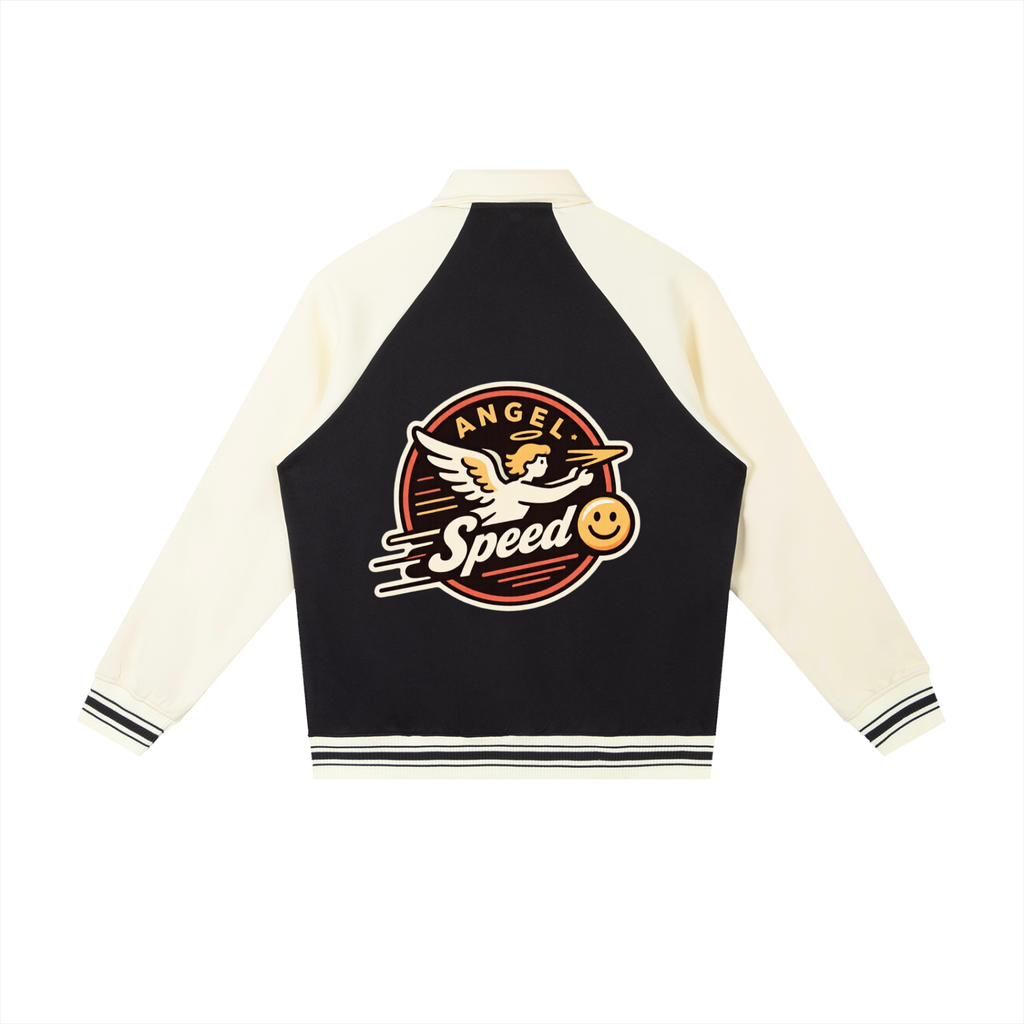 Angel speed  9/7/2026 <Raglan Sleeve Baseball Jacket