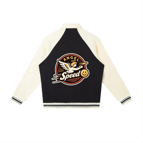 Angel speed  9/7/2026 <Raglan Sleeve Baseball Jacket