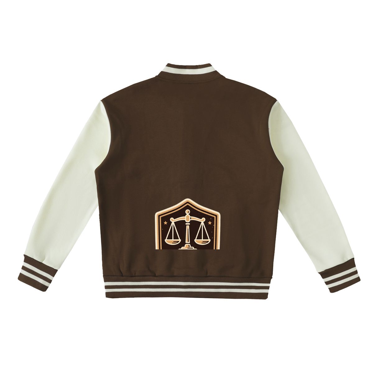 Justice Libra scale Two-Tone Fleeced Varsity Jacket