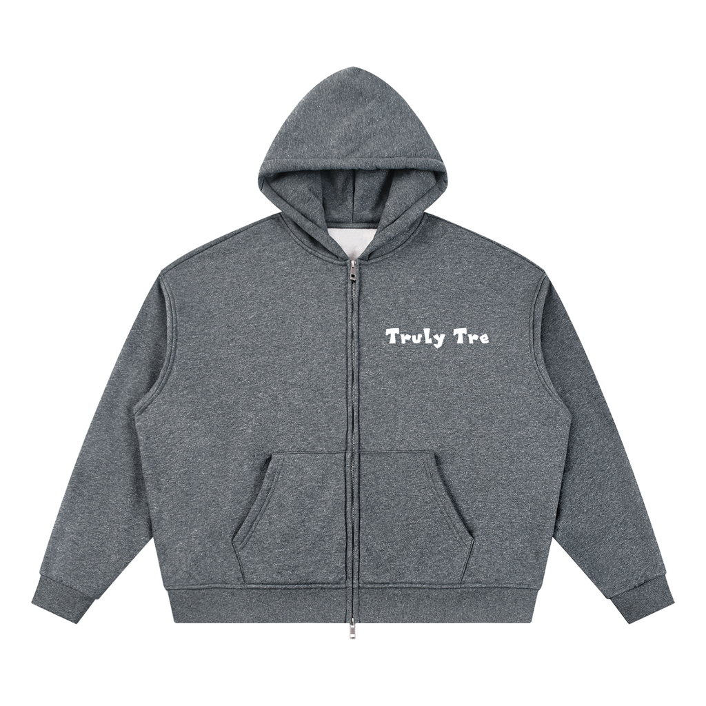 Truly Tre Unisex Sparkles Full Zip Boxy Hoodie