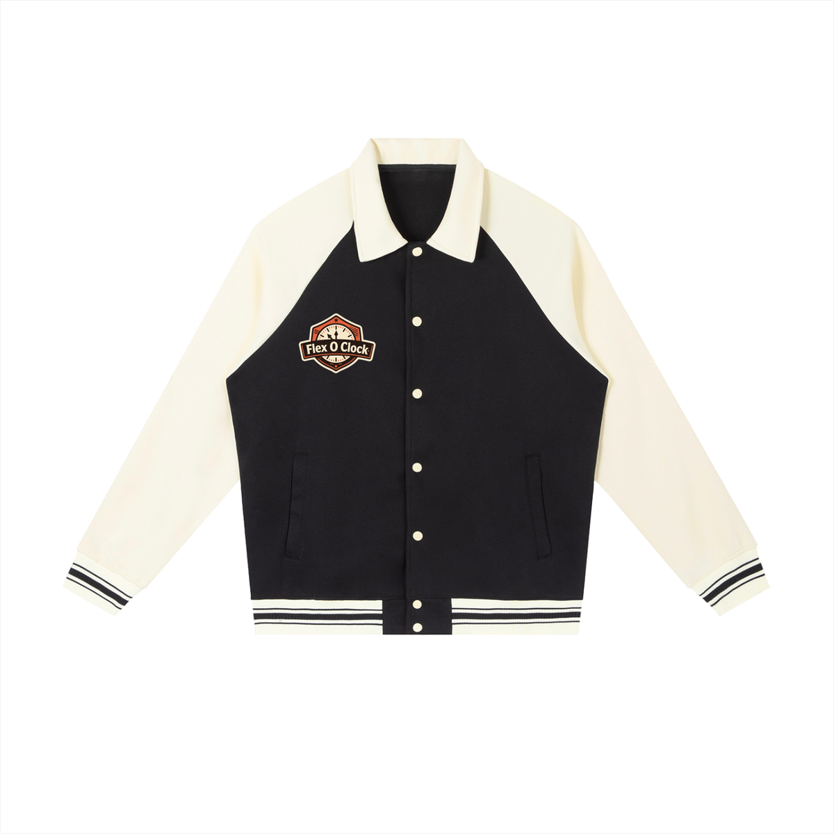 Flex o clock Contrast Raglan Sleeve Baseball Jacket