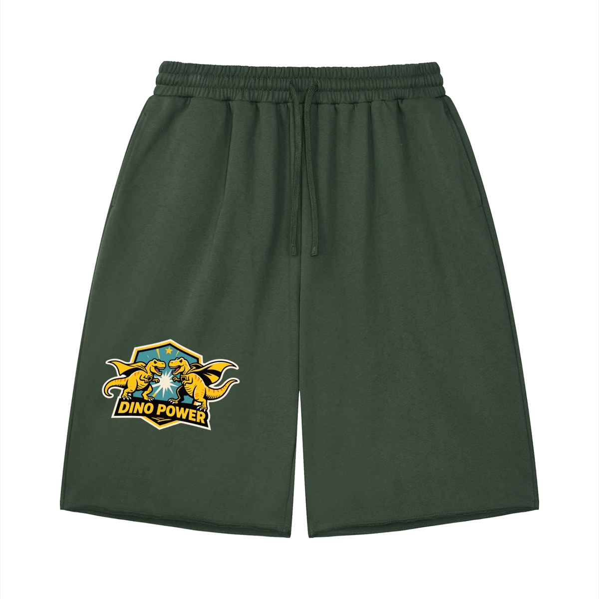 Dino power Unisex Loose Raw Edge Shorts