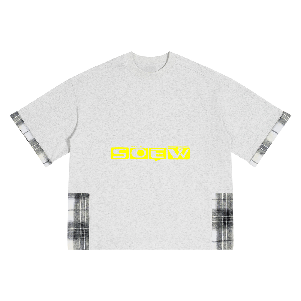 ii kum as ii am Unisex Plaid Paneled T-Shirt
