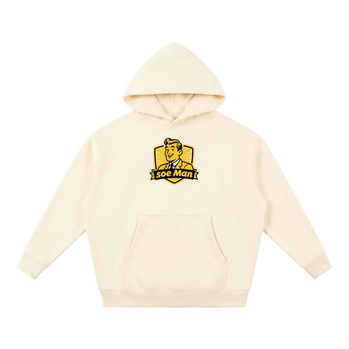 Soe man yella man Essential Oversized Boxy Fit Fleece Hoodie