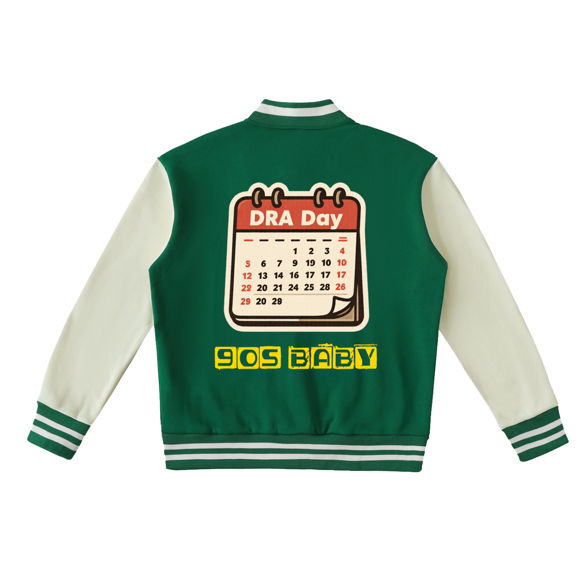 Dra day Two-Tone Fleeced Varsity Jacket