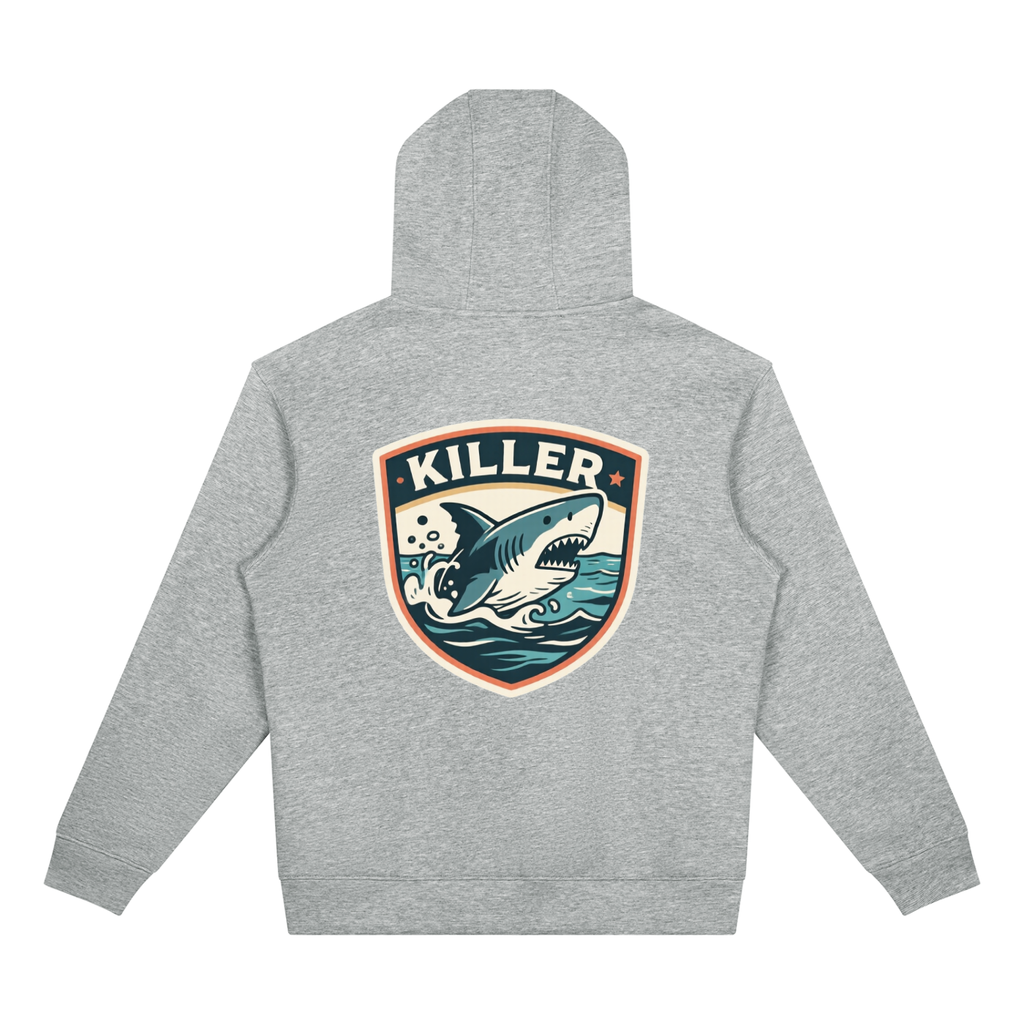Killer shark Drop Shoulder Full Zip Hoodie