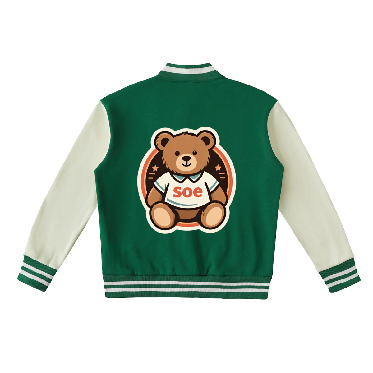 Soe bear Two-Tone Fleeced Varsity Jacket