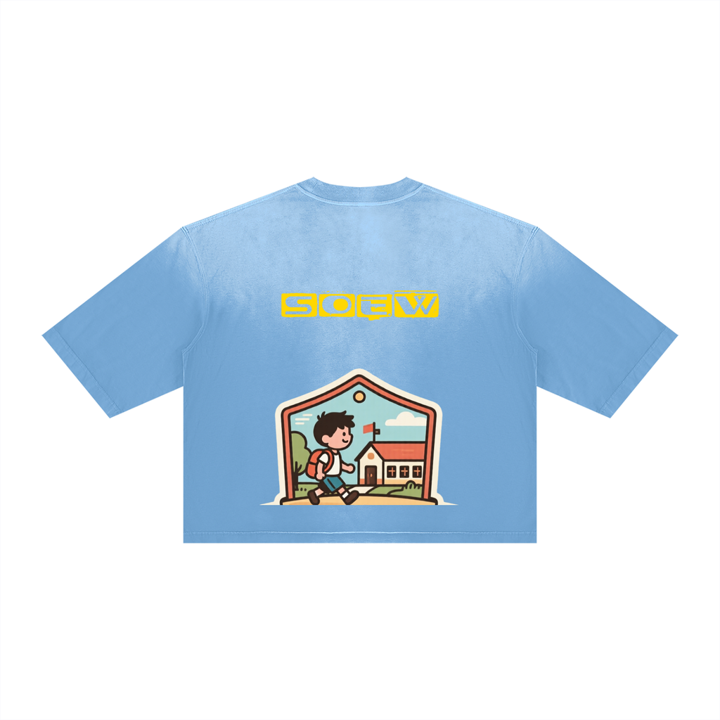 School kid Unisex Vintage Wash Sunfade Boxy T-Shirt