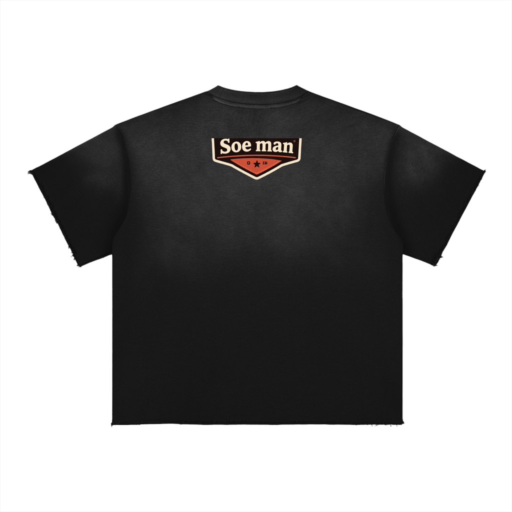 Soe man Sun Fade Raw Edge T-Shirt