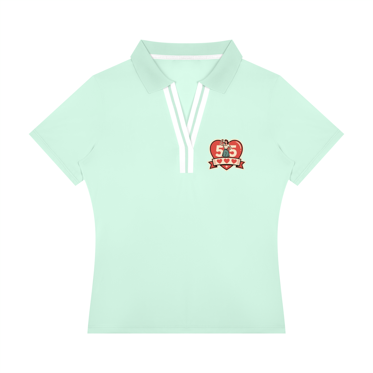 55 hearts Women’s Color Block Polo Shirt