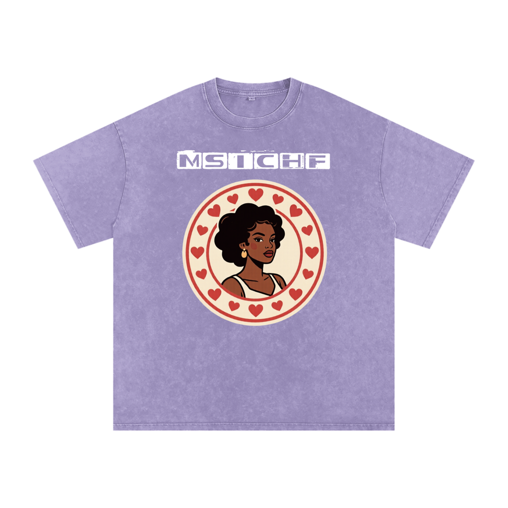 Momma Say I Cant Have Friends Snow Washed Oversized Cotton T-Shirt